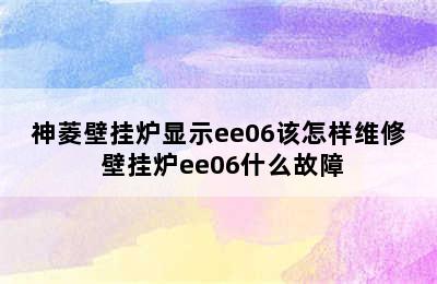 神菱壁挂炉显示ee06该怎样维修 壁挂炉ee06什么故障